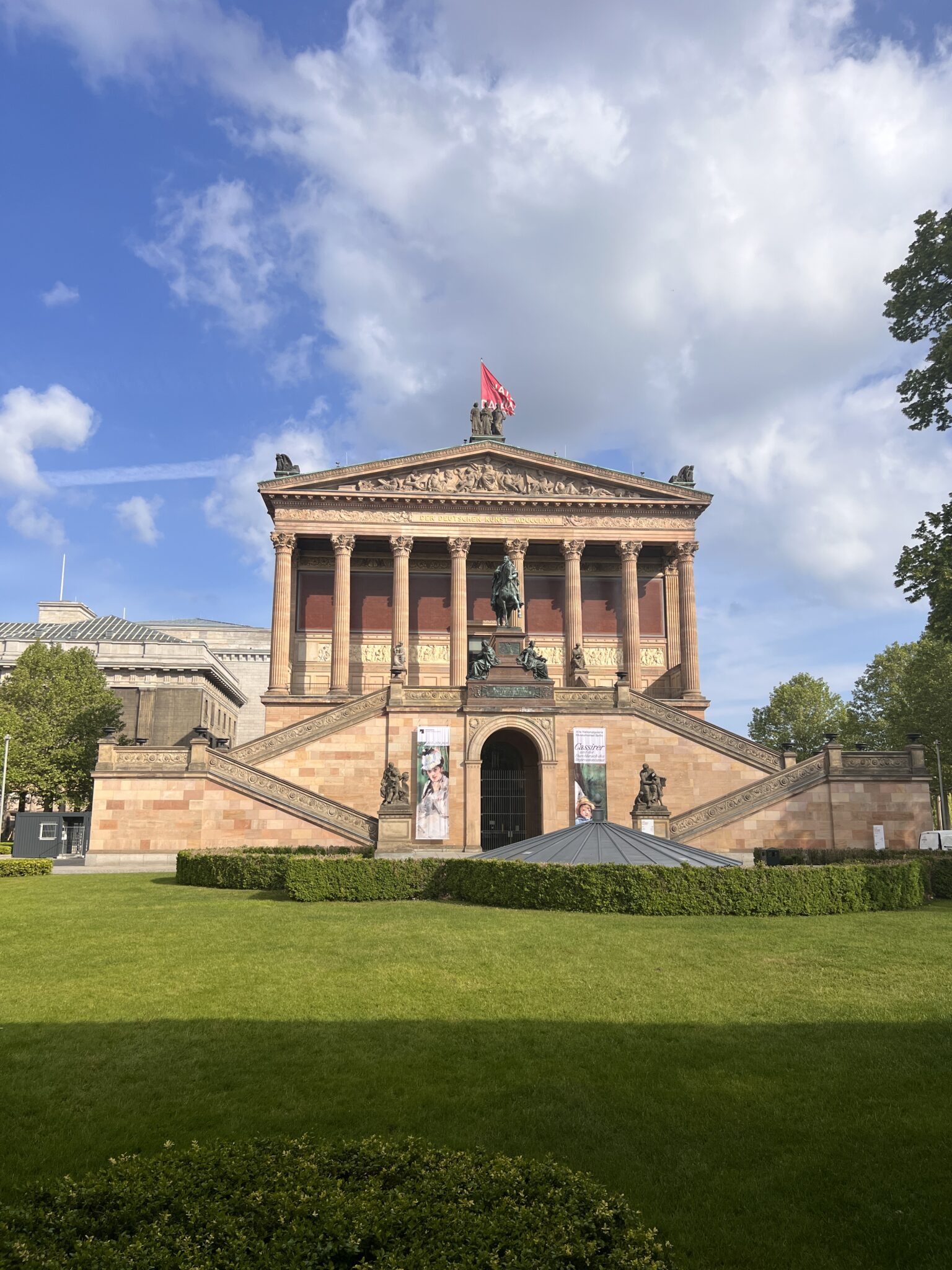 Alte Nationalgalerie on Museum Island, Berlin, with equestrian statue